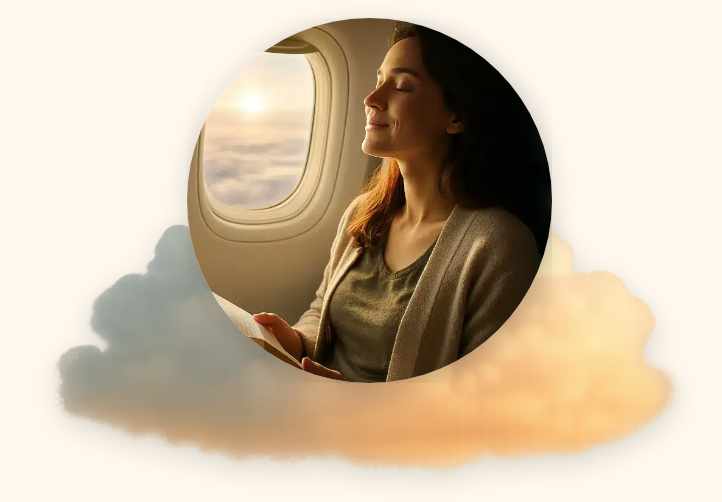 Hypnose-Angebot für entspanntes Fliegen